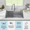 30” Stainless Steel Workstation Kitchen Sink Drop-In Undermount Single Bowl with WorkFlow™ Ledge and Accessories